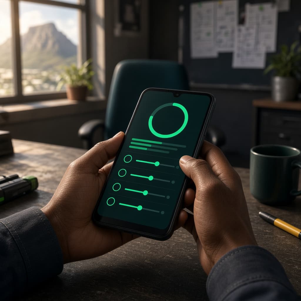 Phone completing a 360 questionnaire on the go